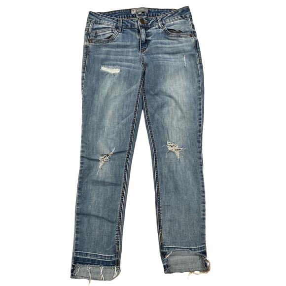 WIT AND WISDOM Raw Hem High Low Ankle Jeans Size 4 Inseam 25 - Picture 1 of 8
